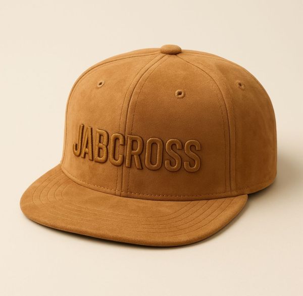 JABCROSS Origin - brown suede snapback cap with embossed logo